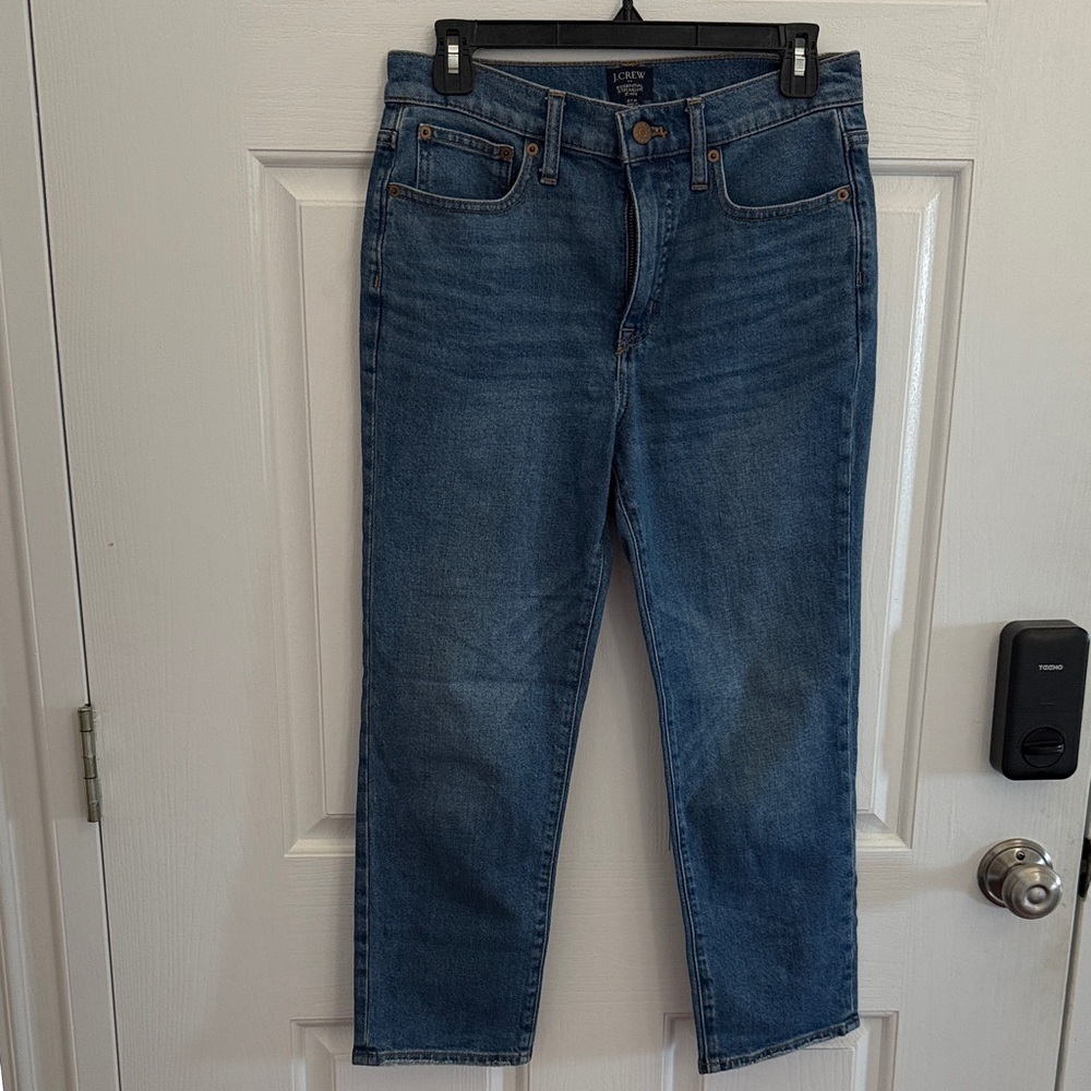J. Crew essential straight jeans.